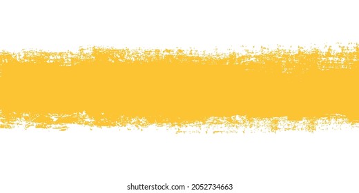 Yellow background.Strip paint .Roller brushes with colors paint for text .Vector illustration.