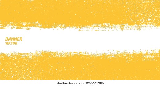 Fondo amarillo.Strip pintar .Roller pinceles con pintura de colores para la ilustración de texto .Vector.