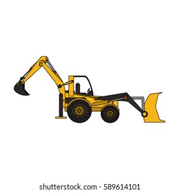 yellow backhoe icon image 