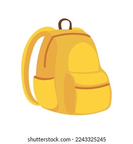 diseño de mochila amarilla sobre blanco