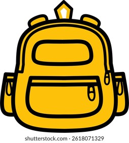 Yellow backpack illustration for school use