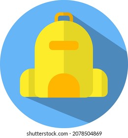 Yellow backpack, illustration, vector, on a white background.