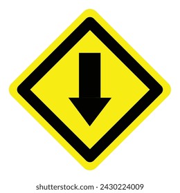 signo de advertencia de advertencia de tráfico de carretera icono de dirección. exclamación, símbolo de peligro diseño del logotipo para web mobile ilustración de fondo blanco aislado