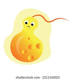 Yellow bacterium on white background