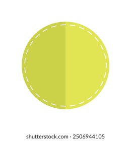 Yellow badge sewn design element for product promotion. Vector illustration.