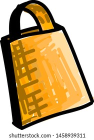 Yellow bag, illustration, vector on white background.