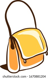 Yellow bag, illustration, vector on white background.