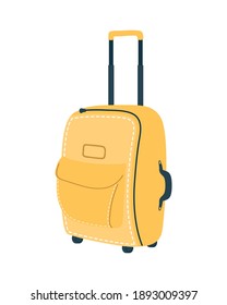 Gelbe Tasche einzeln Design, Gepäckgepäck Tourismus Thema Vektorgrafik