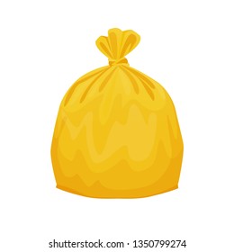 yellow bag plastic garbage isolated on white background, bin bag, garbage bags for waste, pollution plastic bag waste, 3r ad, waste plastic bags and copy space for banner advertising background