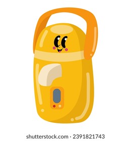 A yellow bag with a playful face illustration, perfect for kids' products, school supplies, or quirky accessories. This fun and vibrant design adds personality to any project.