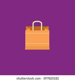 Yellow bag purple background
