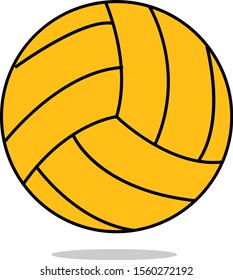 Gelber Ball, Illustration, Vektorgrafik auf weißem Hintergrund.