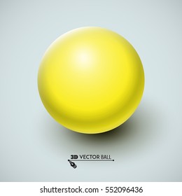 Yellow ball on a white background. Vector for your graphic design.