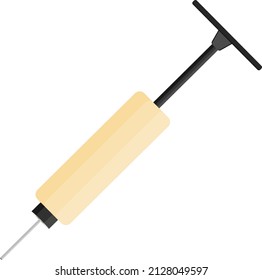 Yellow ball pump, illustration, vector on a white background.