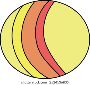 yellow ball with three stripes, easy to edit, stock vector