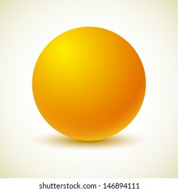 Yellow ball. Vector illustration. 