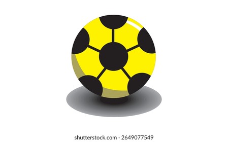 ilustração de vetor de bola amarela com sombra abaixo dela