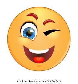 Emoticon Stuck Out Tongue Winking Eye Stock Vector (Royalty Free) 309895229