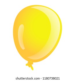 Yellow ballon icon. Cartoon of yellow ballon vector icon for web design isolated on white background