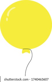 yellow balloon in a flat style. Single vector graphic element for design. holiday decoration fun holiday birthday new year wedding