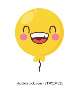 yellow balloon helium emoticon character