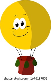 Gelber Ballon, Illustration, Vektorillustration auf weißem Hintergrund.