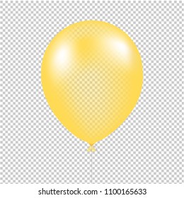 Yellow Balloon Isolated With Gradient Mesh, Vector Illustration