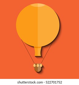 Yellow balloon isolated on an orange background.