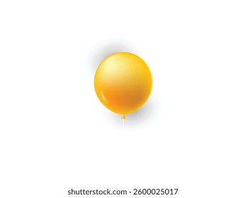 Yellow balloon isolated on transparent background. Yellow balloon isolated, floating balloon PNG, helium clipart, festive party, realistic yellow balloon, celebration decoration