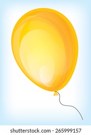 Yellow balloon isolated on white