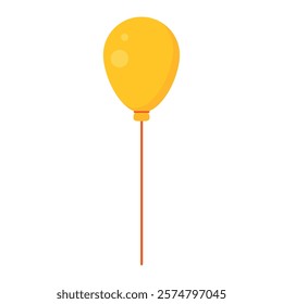 Yellow balloon with a red string attached, depicted in a simple, cartoon-like style.