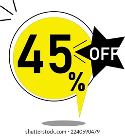 Yellow balloon sale 45% off. Balloon yellow 45 percent discount offer. Forty five percent off