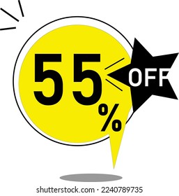 Yellow balloon sale 55% off. Balloon yellow 55 percent discount offer. Fifty five percent off
