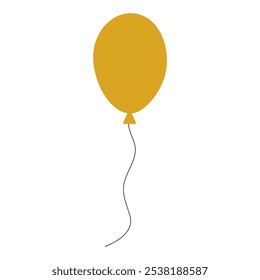 A yellow balloon with a white string. The balloon is not attached to anything