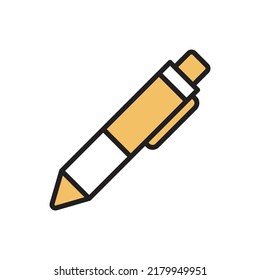 Yellow Ballpoint Icon Vector Illustration