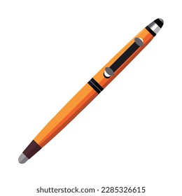 Yellow ballpoint pen icon isolated