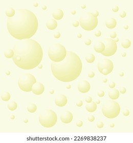Yellow balls, bubbles on yellow background. Seamless pattern background. Vector illustration. Tablecloth, picnic mat, wrapper.