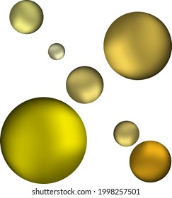 Bolas de tono de bolas amarillas en un fondo blanco, ilustración vectorial.