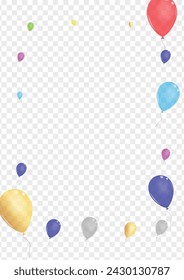 Yellow Baloon Background Transparent Vector. Air Rubber Banner. Purple Jubilee. Pink Surprise. Toy Present Illustration. svg