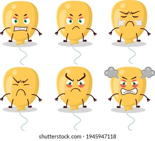 Yellow Baloon cartoon character with various angry expressions