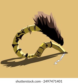 yellow bamboo dragon illustration vector design, for book covers, t-shirt logos and others