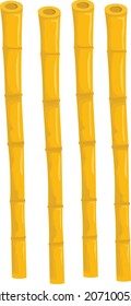 Yellow bamboo vector art and illustration