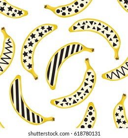 yellow banana art pattern