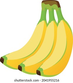 Yellow Banana bundle, isolated, illustration