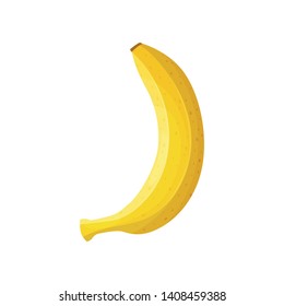 Yellow banana close up. Vector illustration on white background.