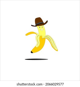 yellow banana with cowboy hat