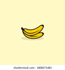 yellow banana cute cartoon illustration design vector