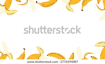 Yellow banana fruit frame background with copy space