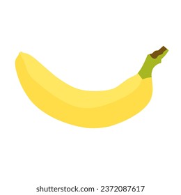 A yellow banana fruit on white background.