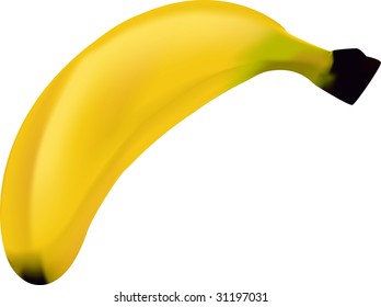 yellow banana isolated abstract vector